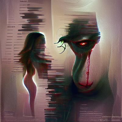 Sinister Depiction of Sexual Assault in Dark Fantasy Style