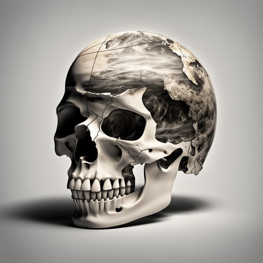 Planet Earth as a Human Skull