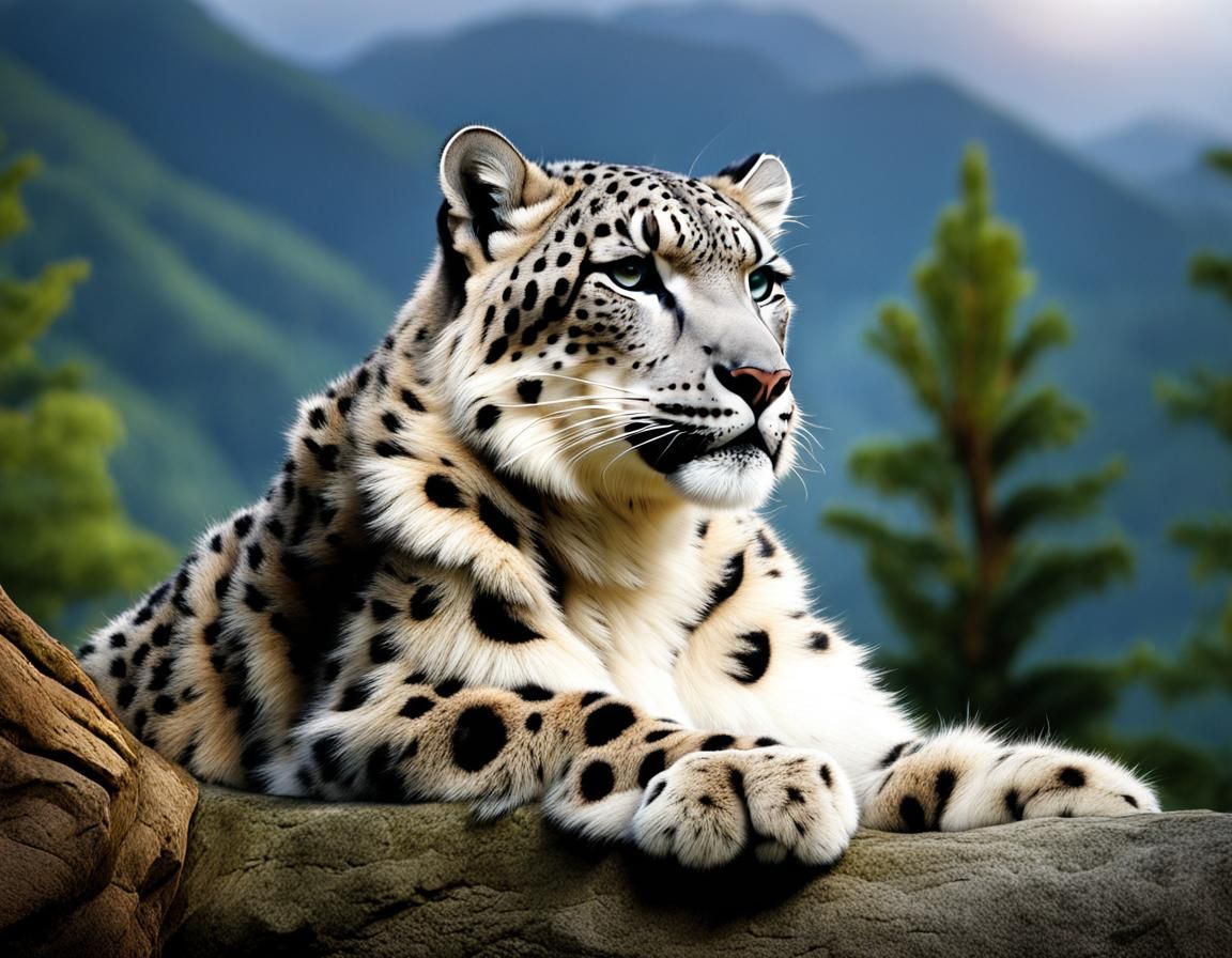 Snow Leopard in the Mountains of South Asia