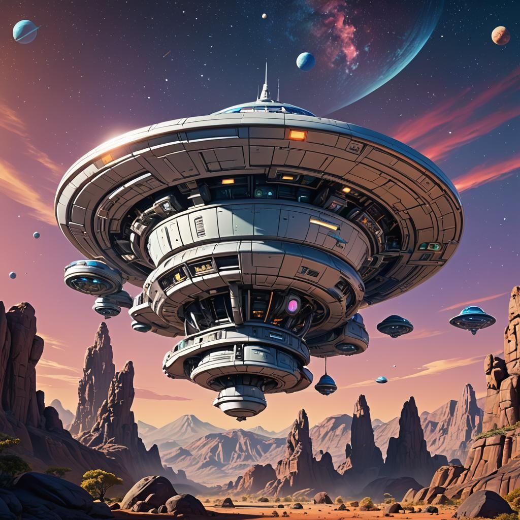 C-57D saucer forbidden planet Pixar, Disney, concept art, 3d...