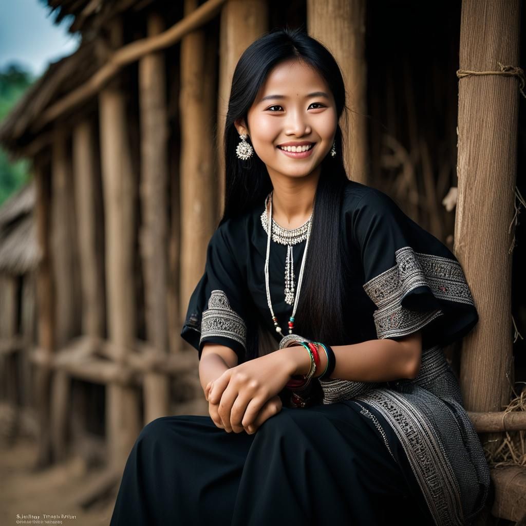Chakma Girl in Traditional Attire with Warm Smile