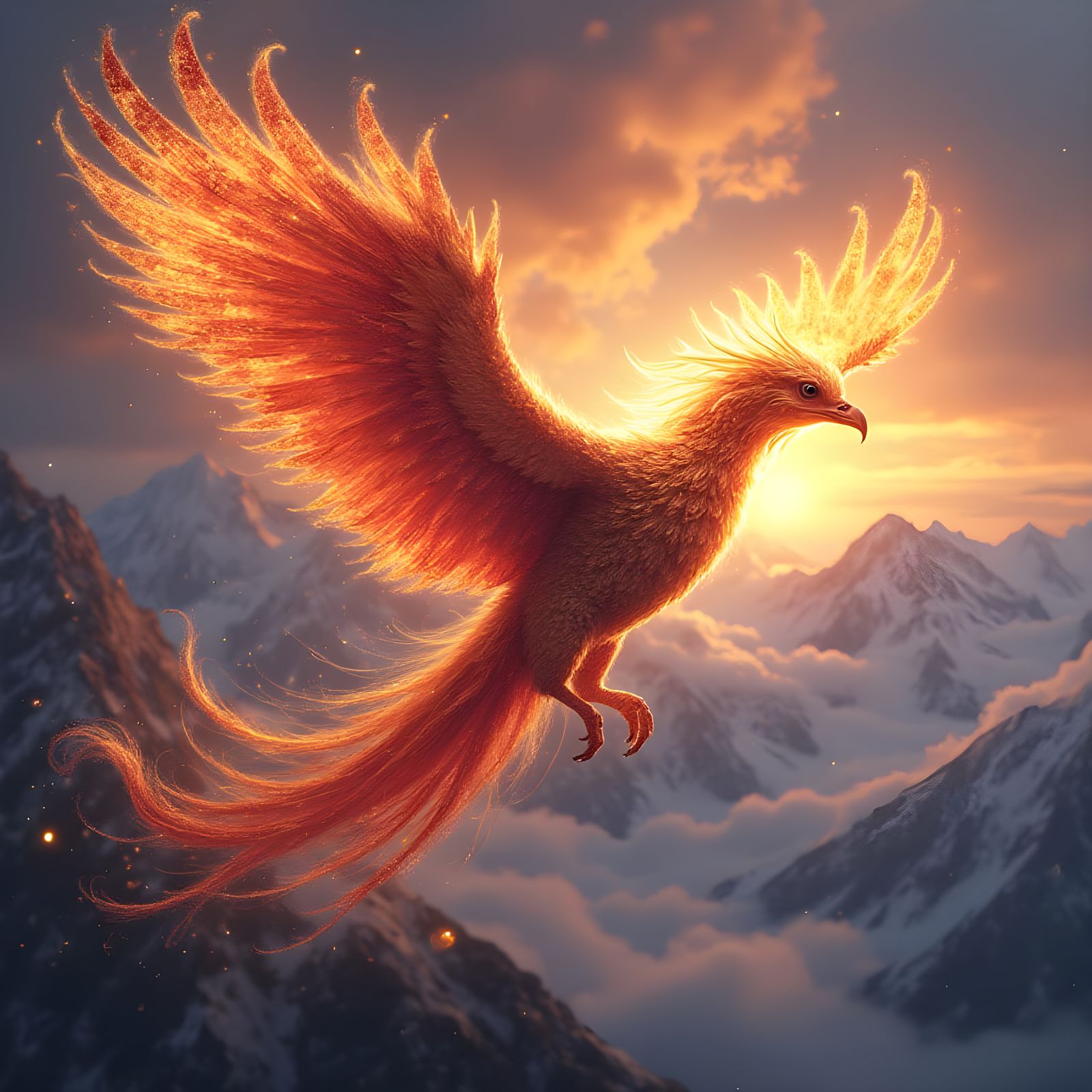 Majestic Firebird in Twilight Splendor
