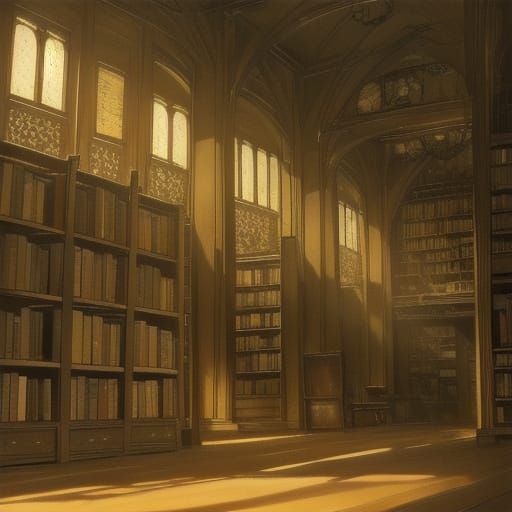 Golden Leather-Bound Tomes in Cozy, Warm Lighting