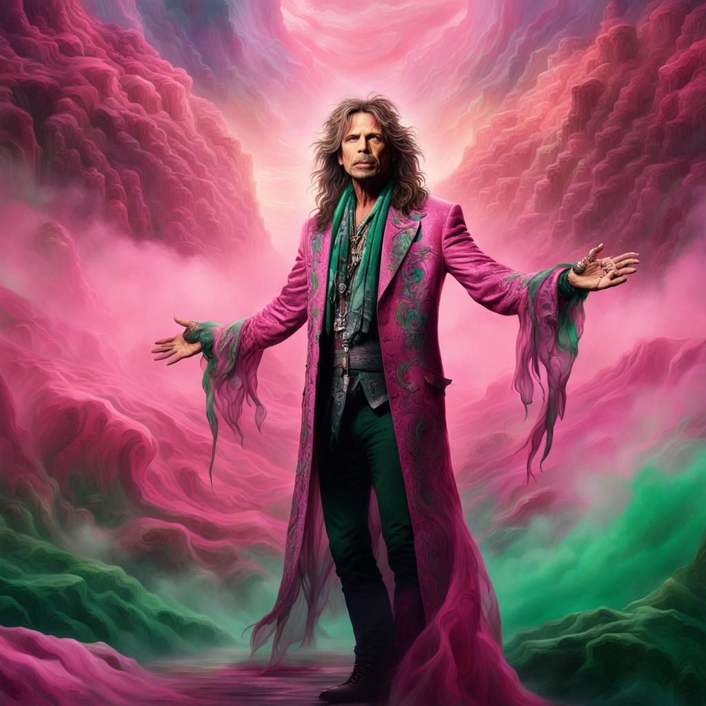 Steven Tyler in Pink: A Fantastical Matte Painting