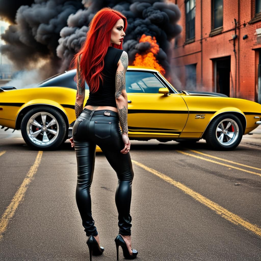 Fiery Angel: Camaro Dreams in Hyperrealistic Detail