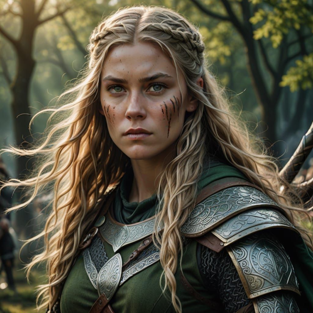 Hyperrealistic Nordic Viking Warrior Portrait