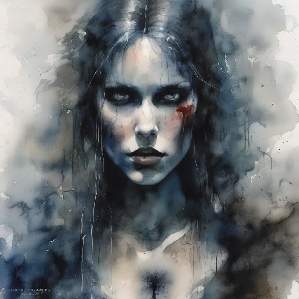 Ethereal Dark Figure in Misty Twilight