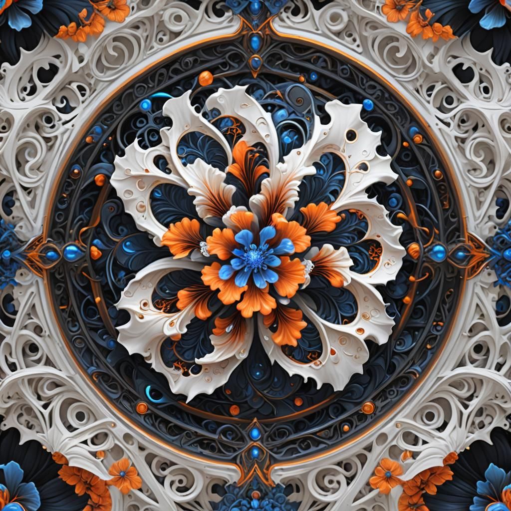 Fractal Hibiscus Portal in Detailed Matte Painting