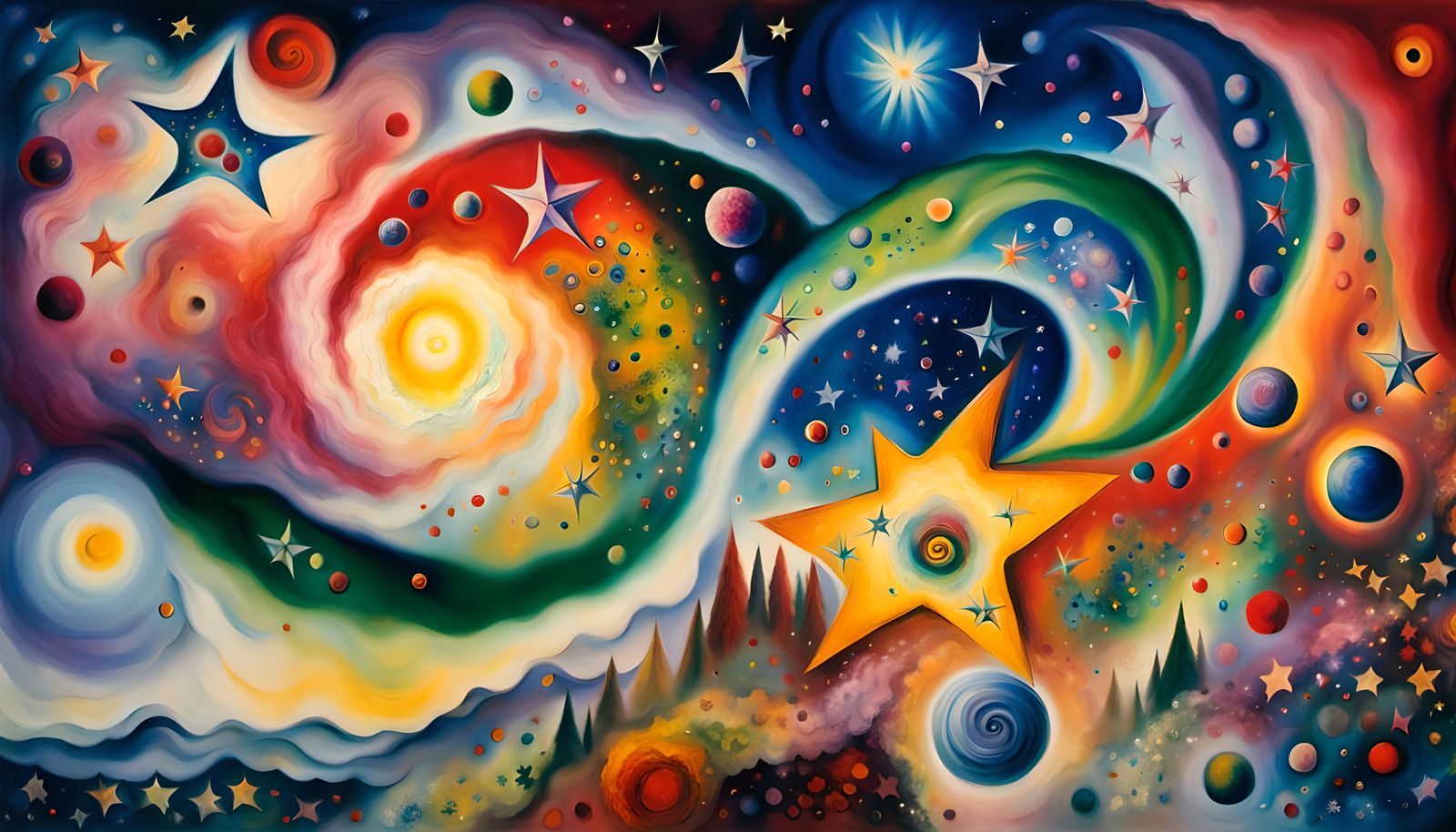 Star Cluster Formation in Chagall Impasto Style