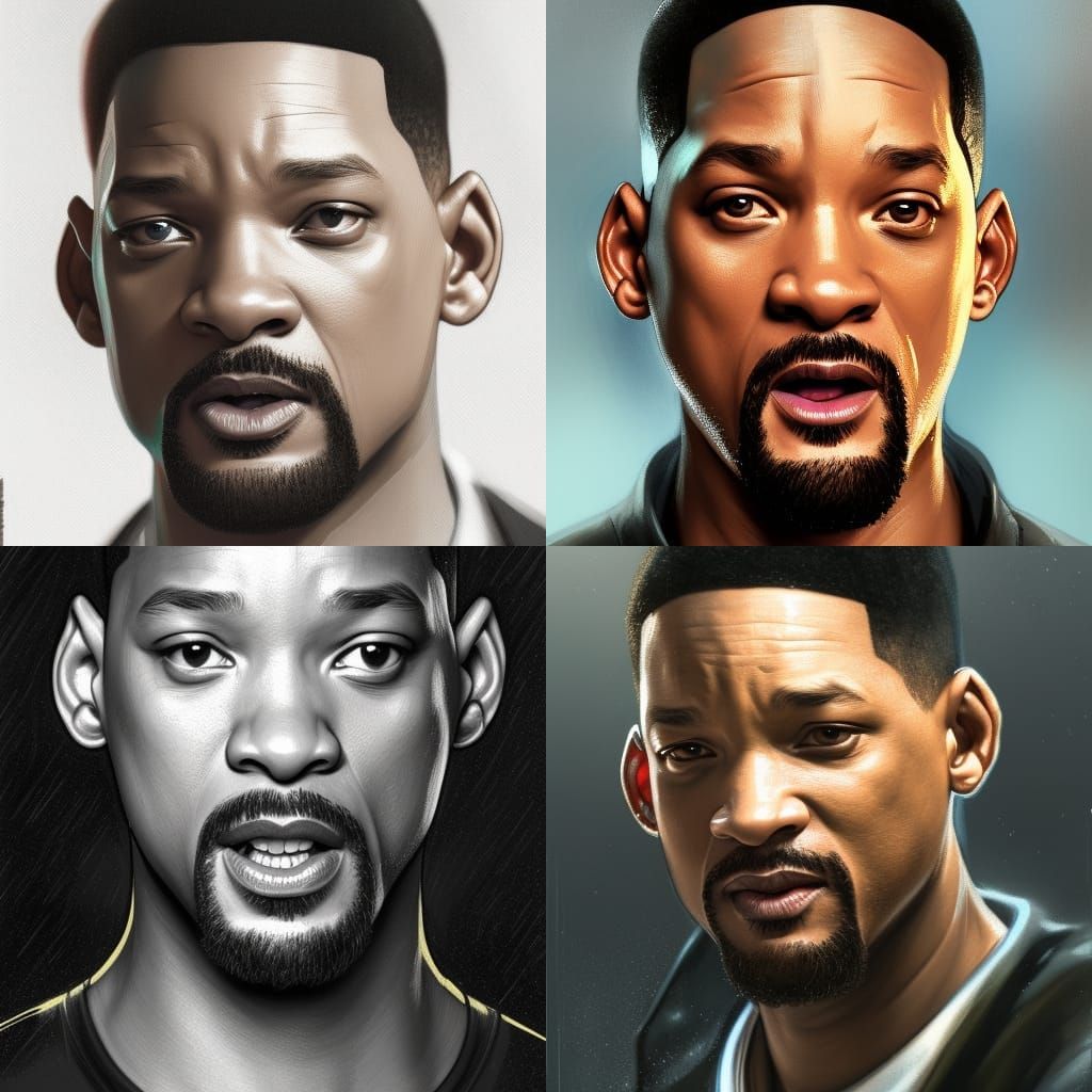 Will Smith Portrait in Hyperdetailed Digital Art