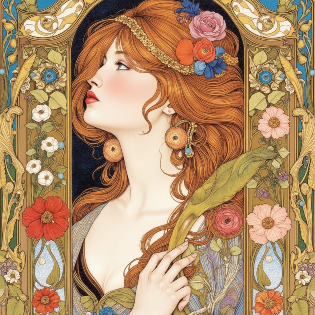 Elegant Princess Portrait in Nielsen & Manara Style