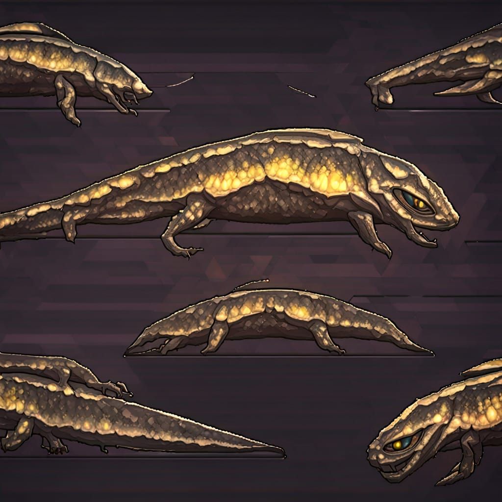 Ethereal Serpent-Like Marsupial Emerges from Darkness