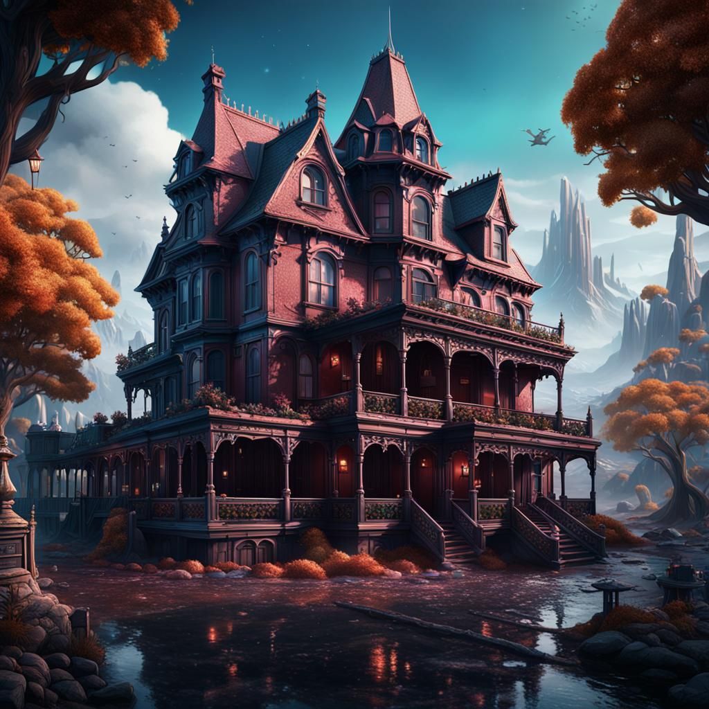 Fantastical Heartbreak Hotel: Detailed Matte Painting