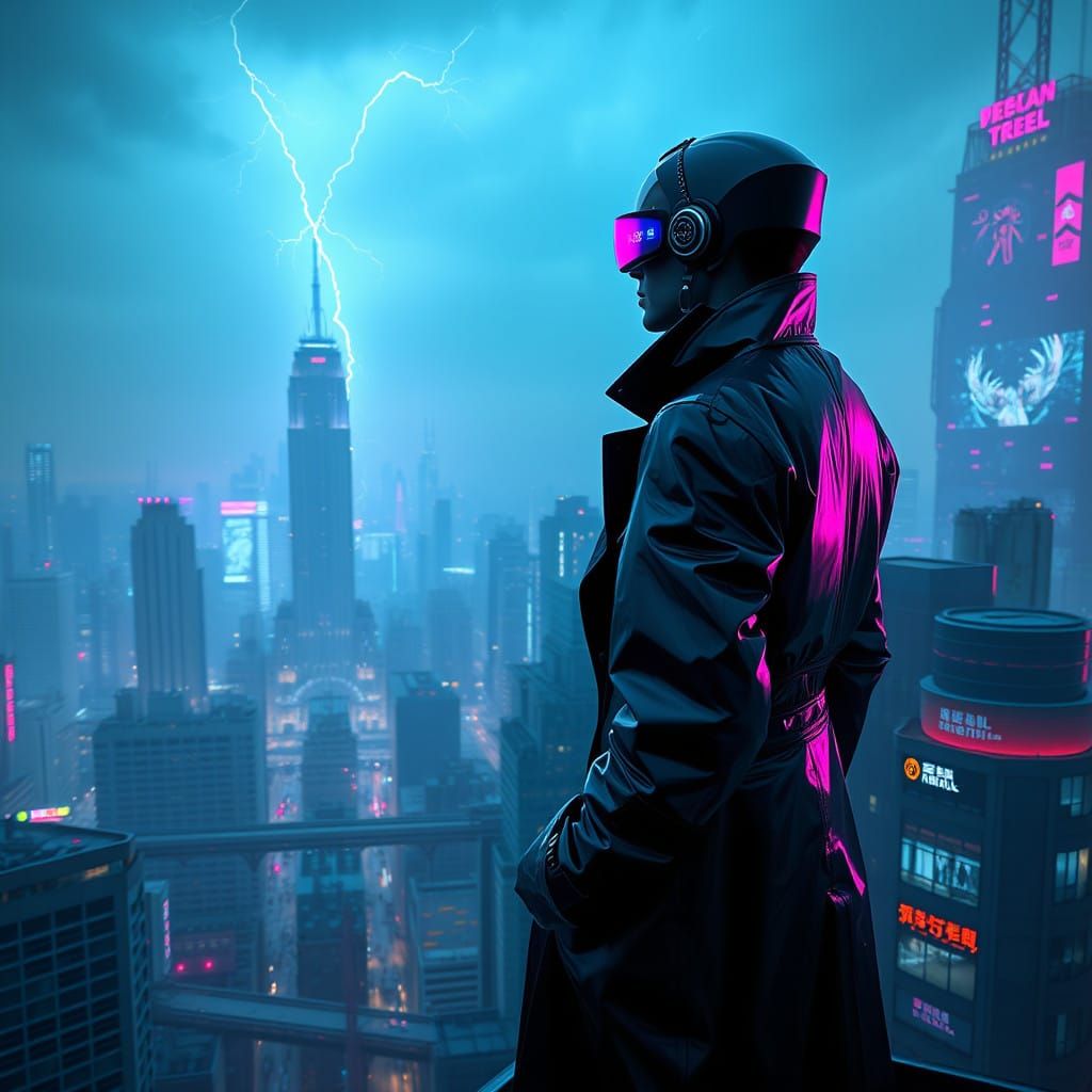 Cyberpunk Cityscape in a Futuristic Metropolis