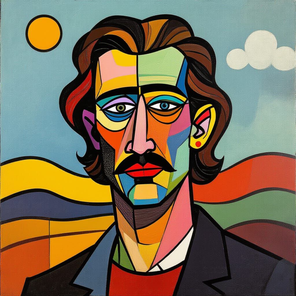 Abstract Patterns with Elongated Forms in Retro Art Style