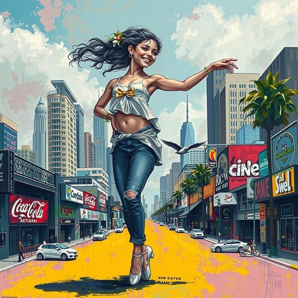 Graffiti Art of a Little Ballerina