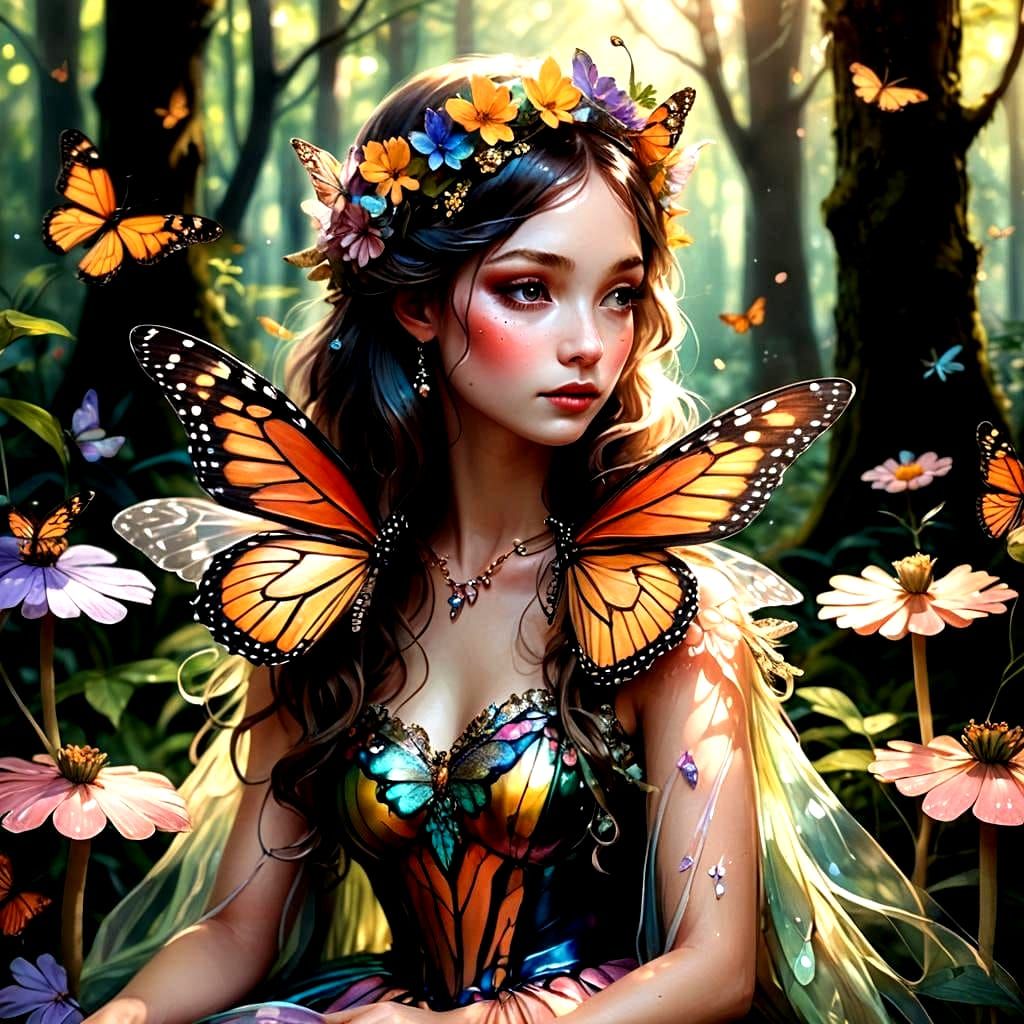 Monarch Butterfly Fairy Art