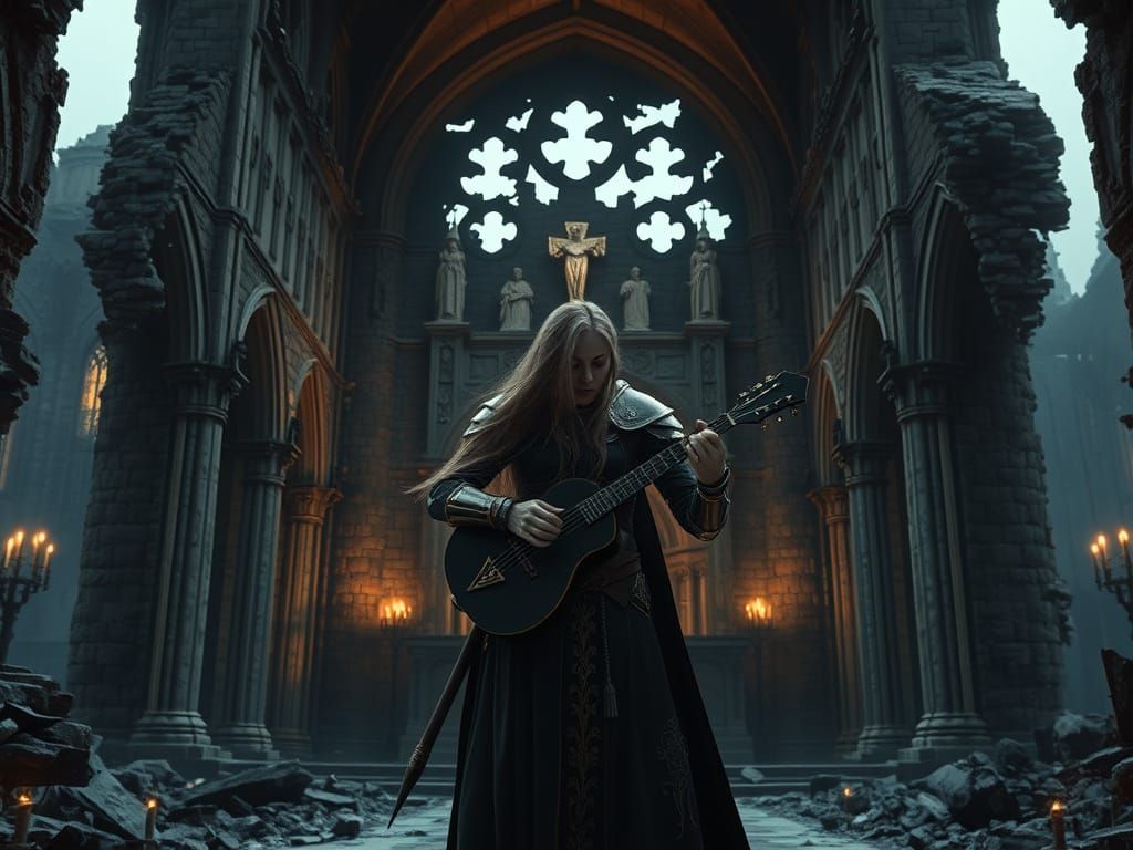 Elf Knight's Serenade at Ruined Cathedral