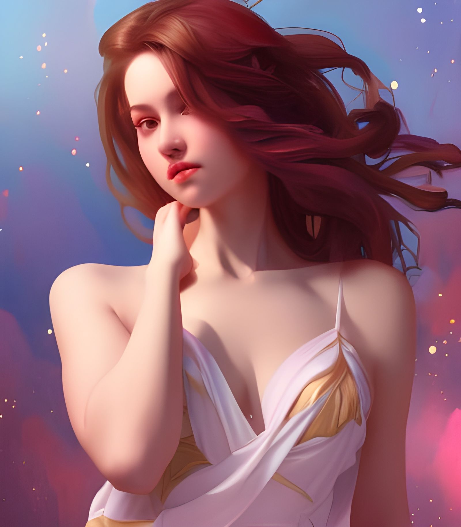 Young Woman Portrait in Hyperdetailed Digital Art