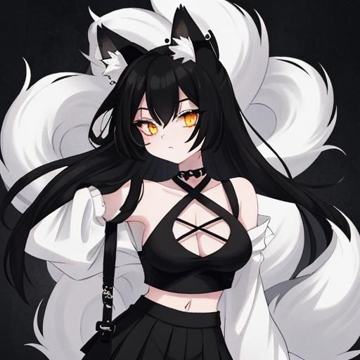 Kitsune Girl with Emo Style