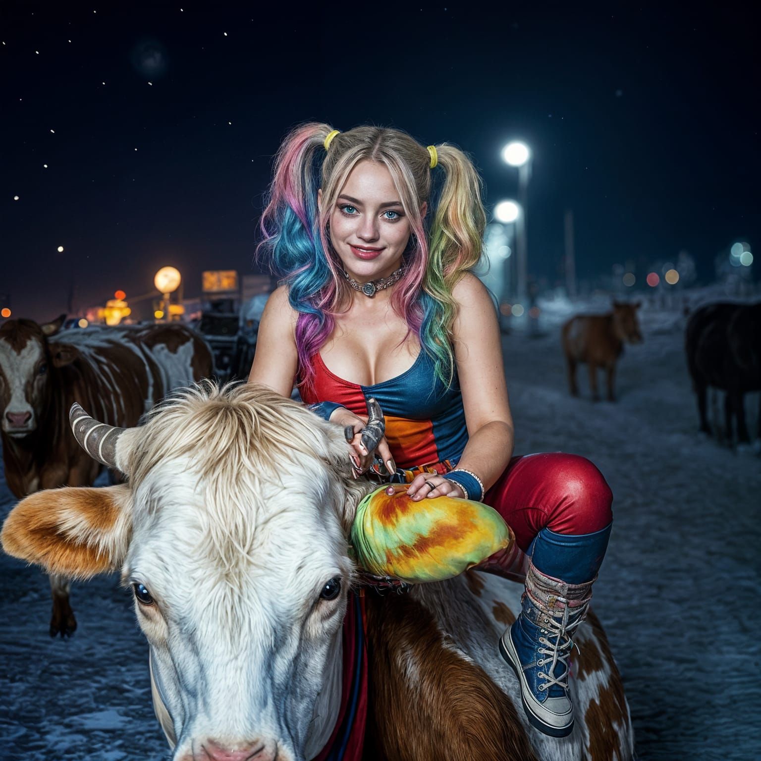 Harley Quinn in a Hyperrealistic Moment