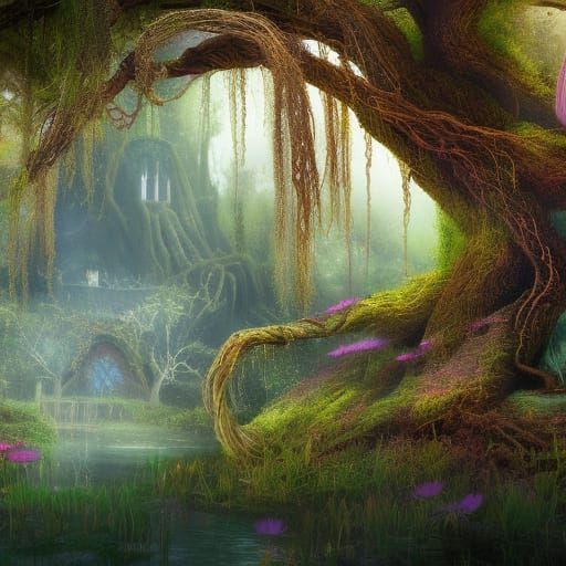 Magical Witch Glade Spell: Fantasy Concept Art