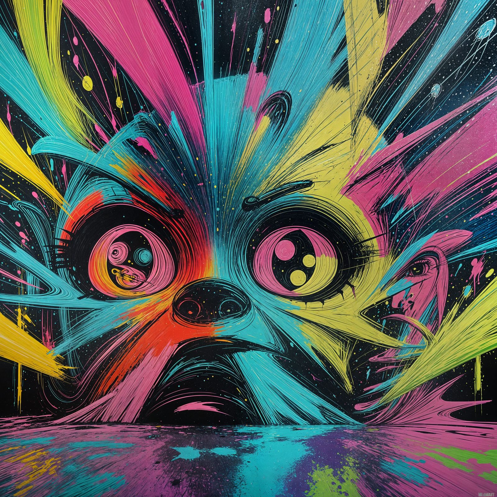 Egghead Dancers in Graffiti-Style Street Art