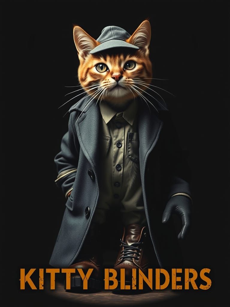 Gritty Feline Gangster in Vintage Style
