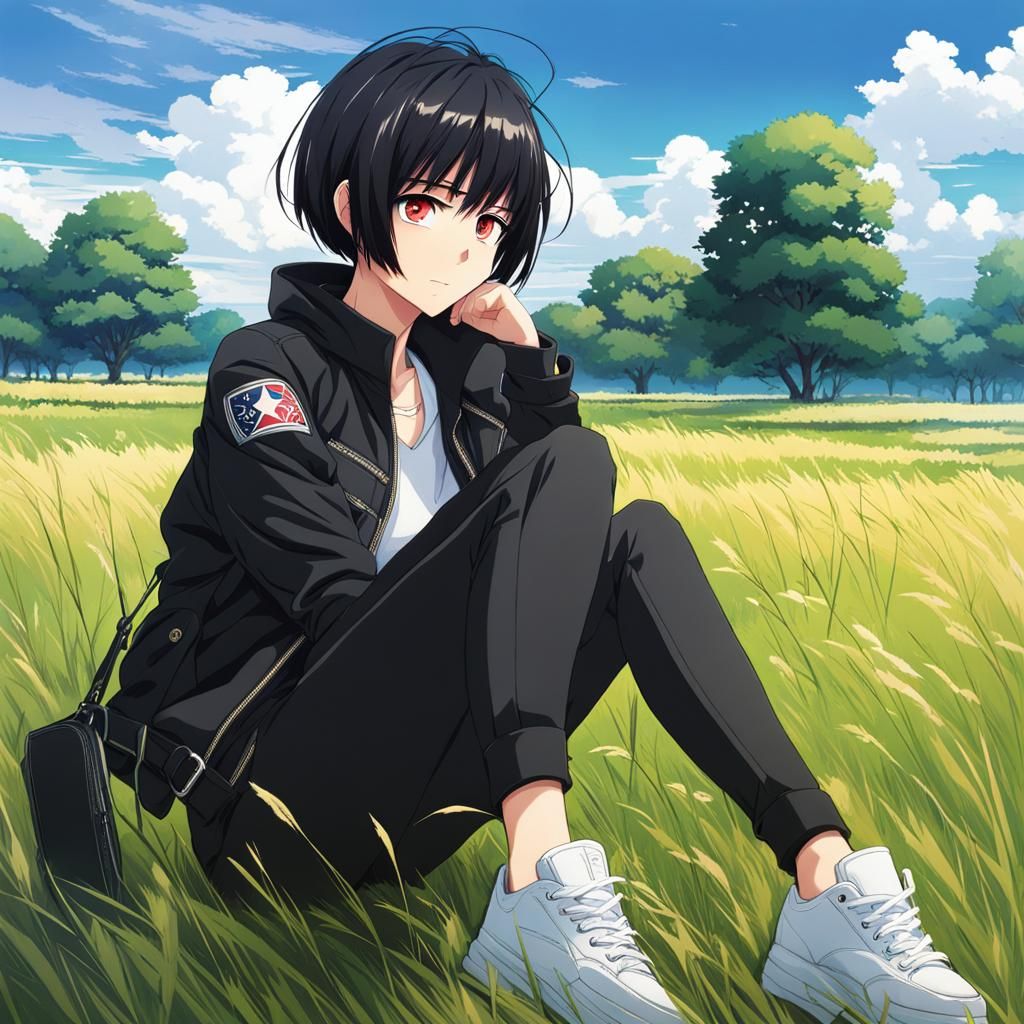 Anime Style Woman in Field