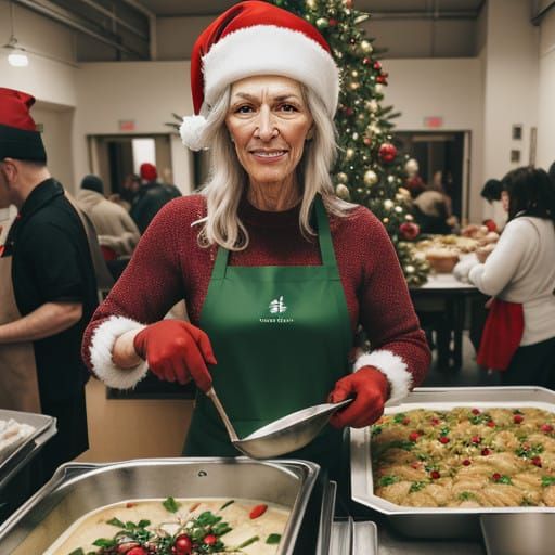 Joyful Christmas Volunteer: Warm Meal for the Needy