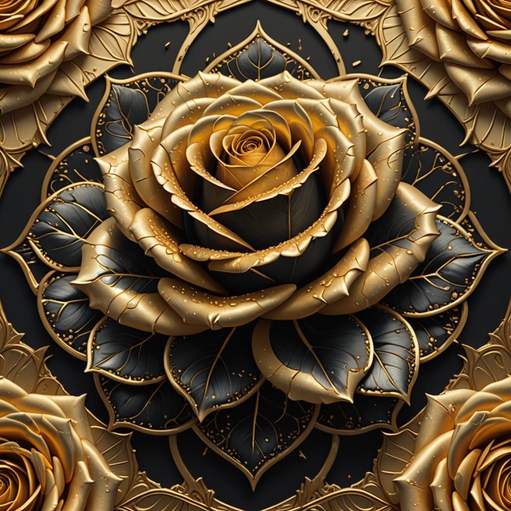 Black and Golden Roses in Geometric Symmetry