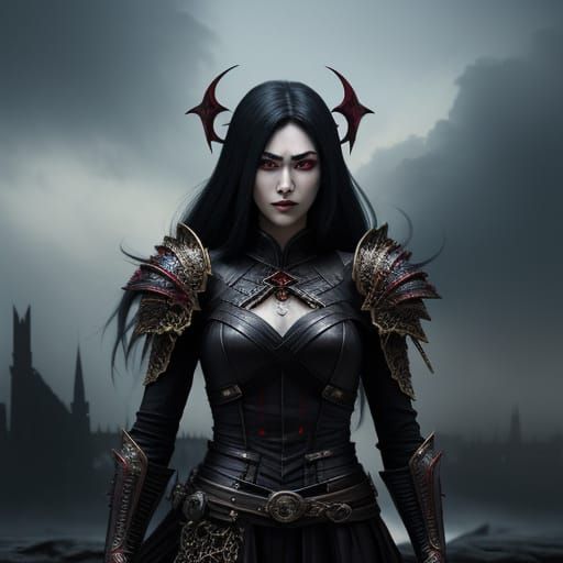 Vampire Warrior in Anime Style