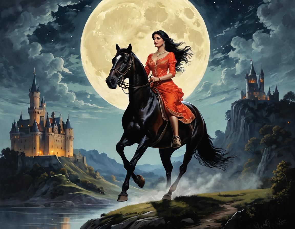 Glamour Model Flees Castle on Horseback