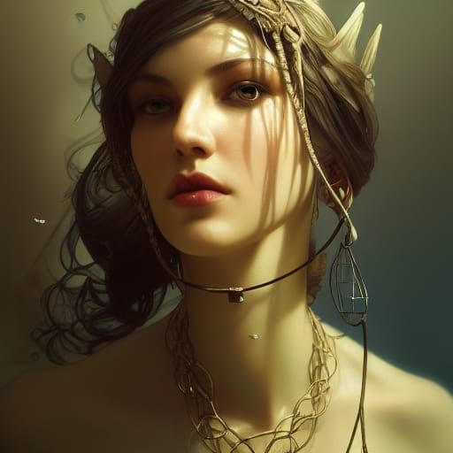 Fish in Birdcage Portrait, Trending Artstation Style