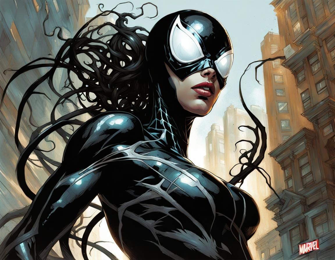 Top Model Portrait in Symbiote Suit