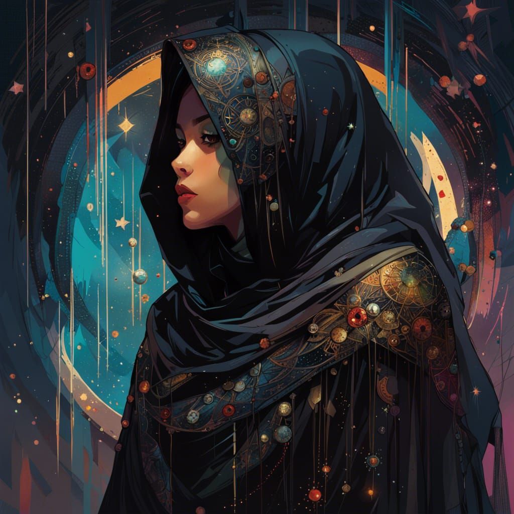 Niqab Girl as Constellation in Anime Space
