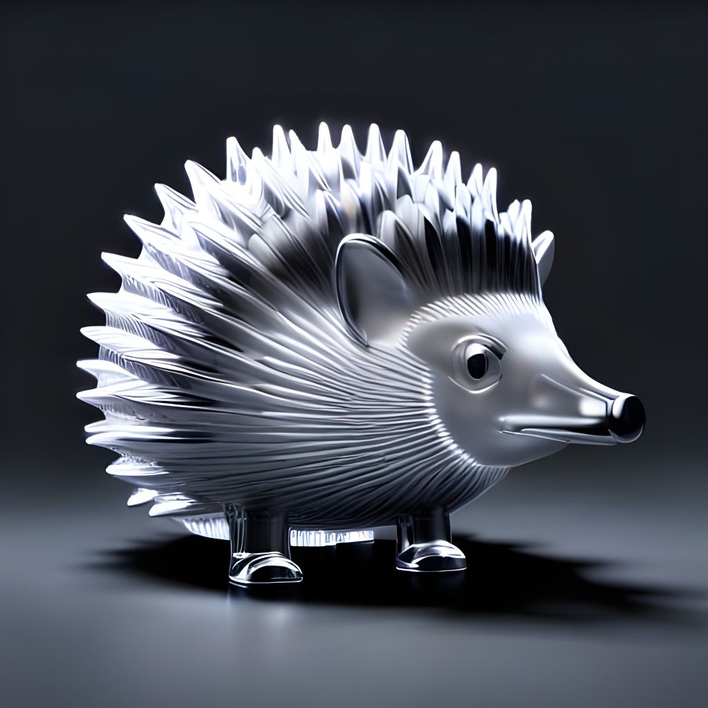 Transparent Glass Hedgehog with Volumetric Lighting