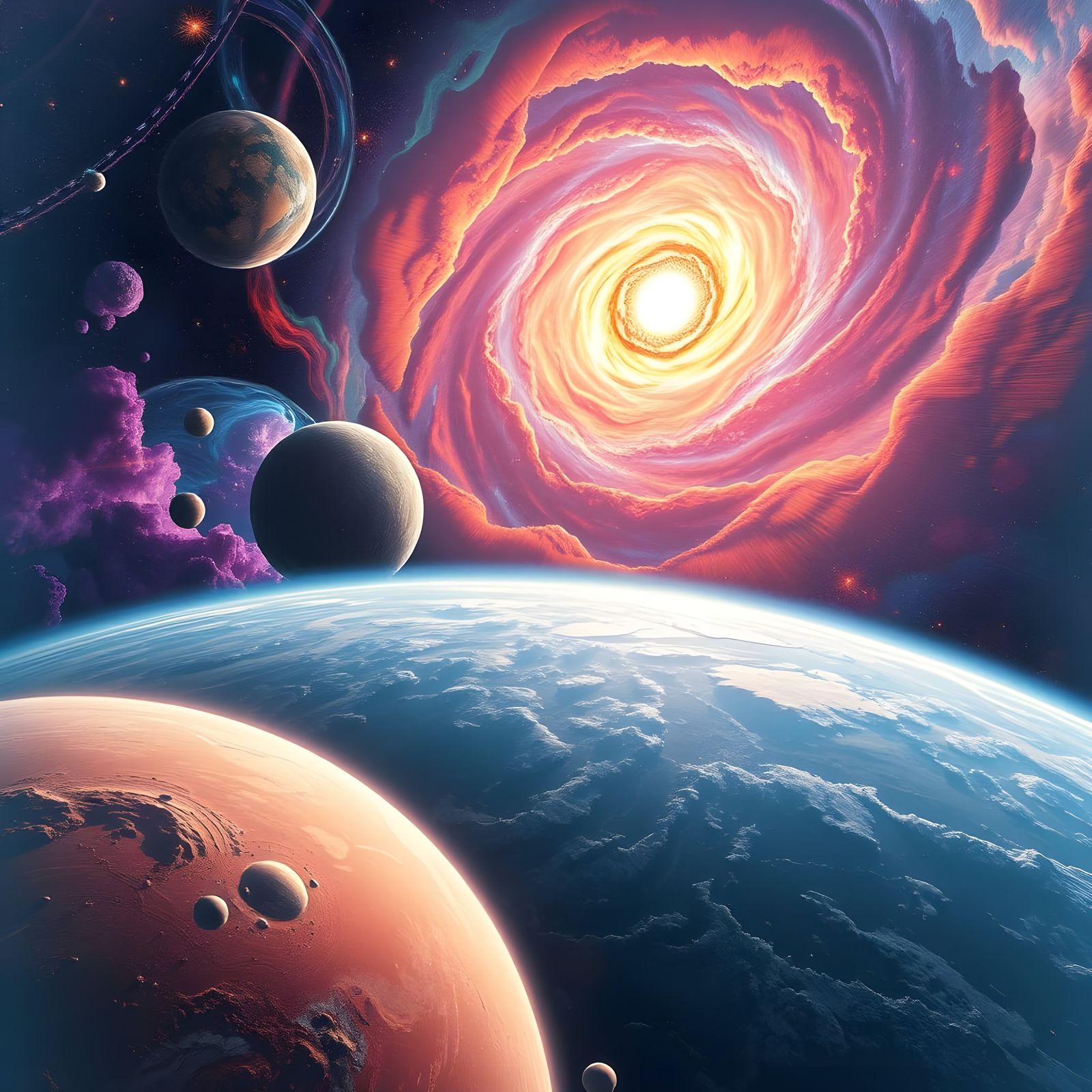 Cosmic Landscapes in Vibrant Hues