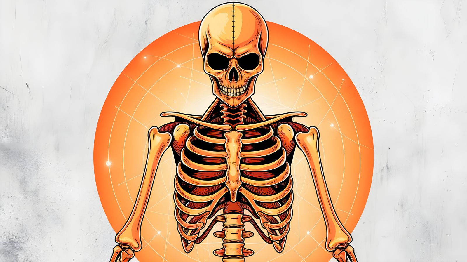 Surreal Alien Skeleton Art in Pop Art Style