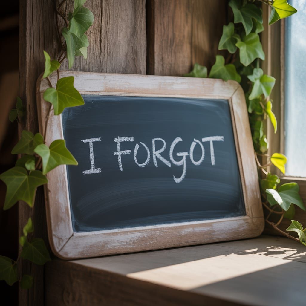 Antique Chalkboard Message: I FORGOT