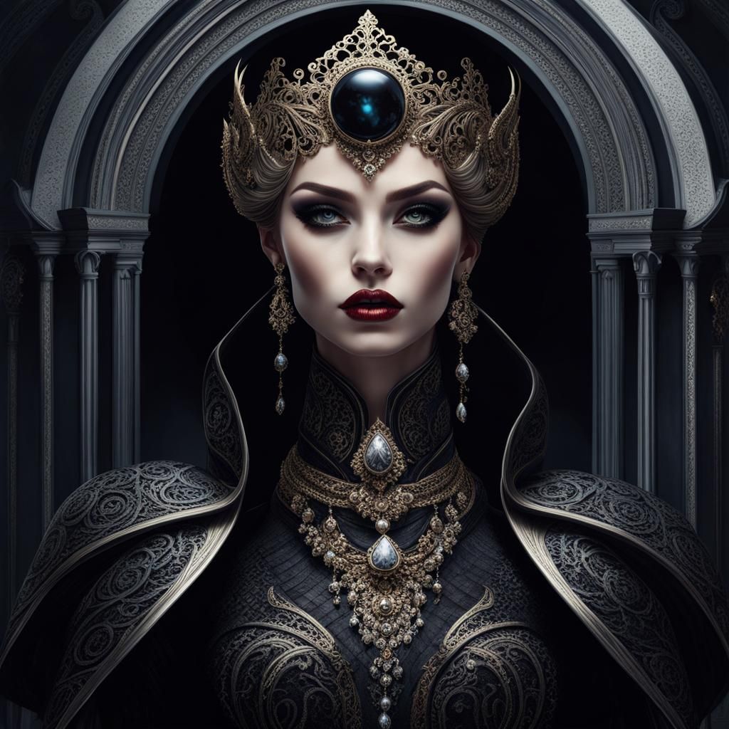 Gothic Princess of Darkness in a Surrealist Style
