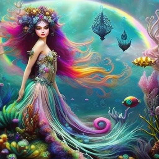 Maelstrom Mermaid Princess in Rococo Steampunk Style