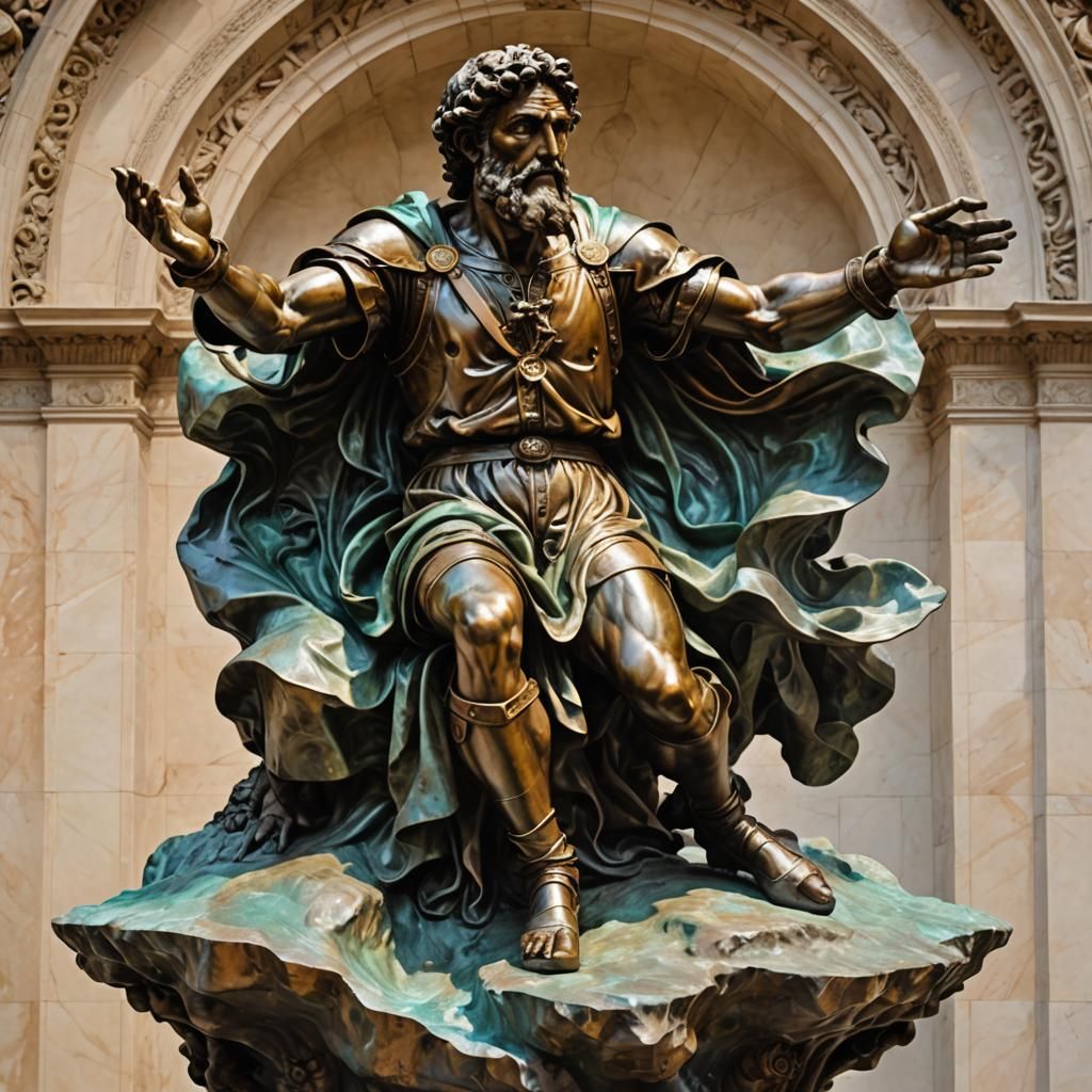 Bronze Statue of Celestial Being in Michelangelo Style