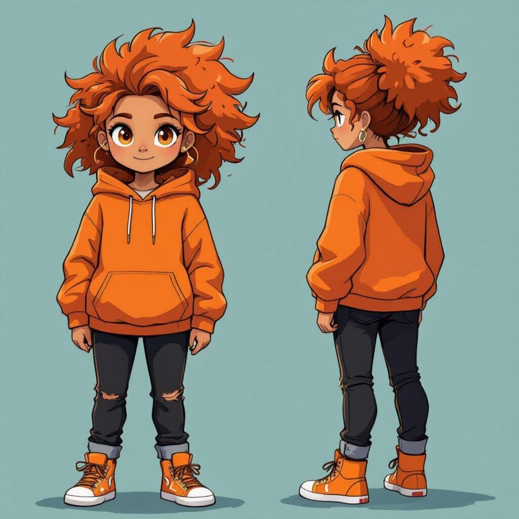 Girl with Orange Hair in Loish and Kurosawa Style