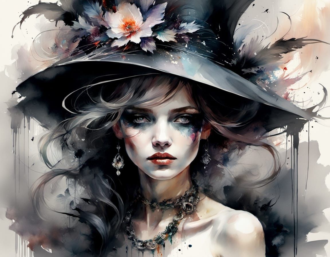 Harmonious Fusion: Stylized Watercolor Chaos and Beauty