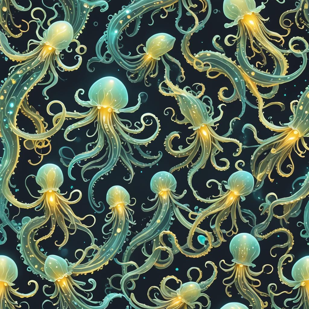 Ethereal Bioluminescent Pack Leader with Tentacles