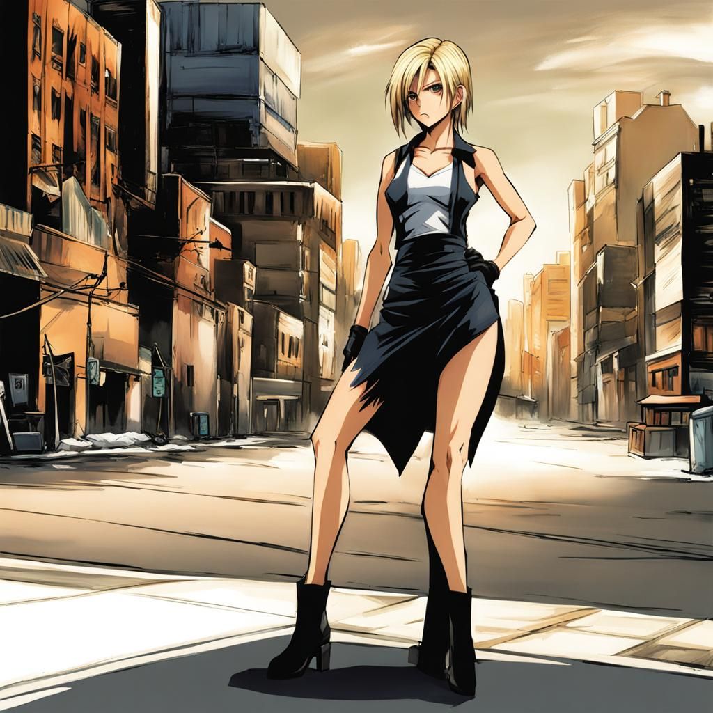 Aya Brea in Tetsuya Nomura's Art Style