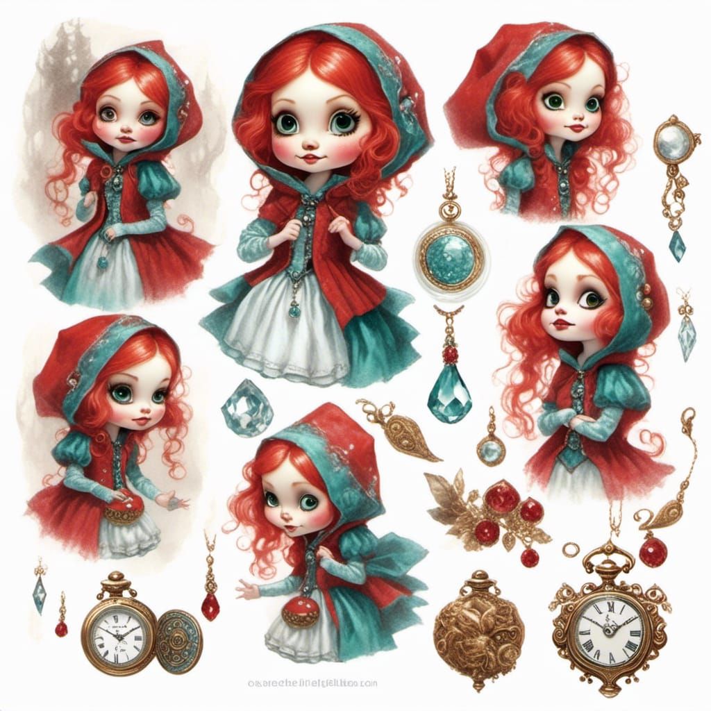 Gothic Little Red Riding Hood Character Design