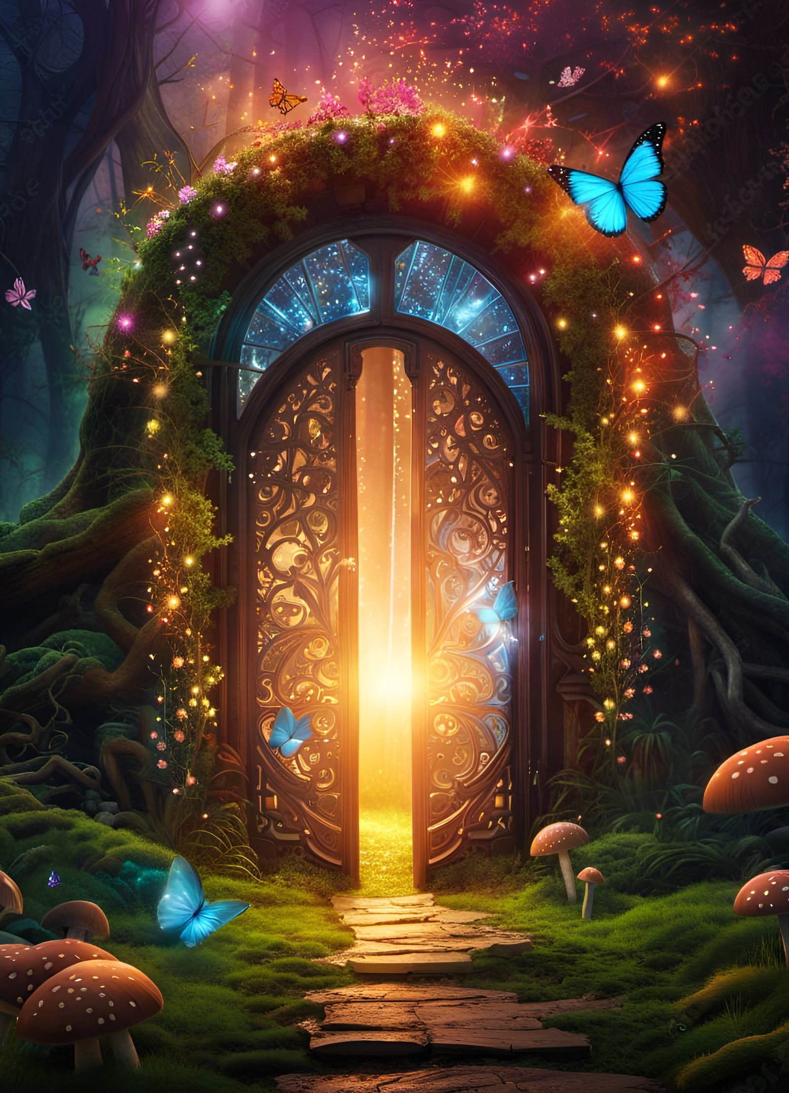 Magical Forest Portal Digital Art