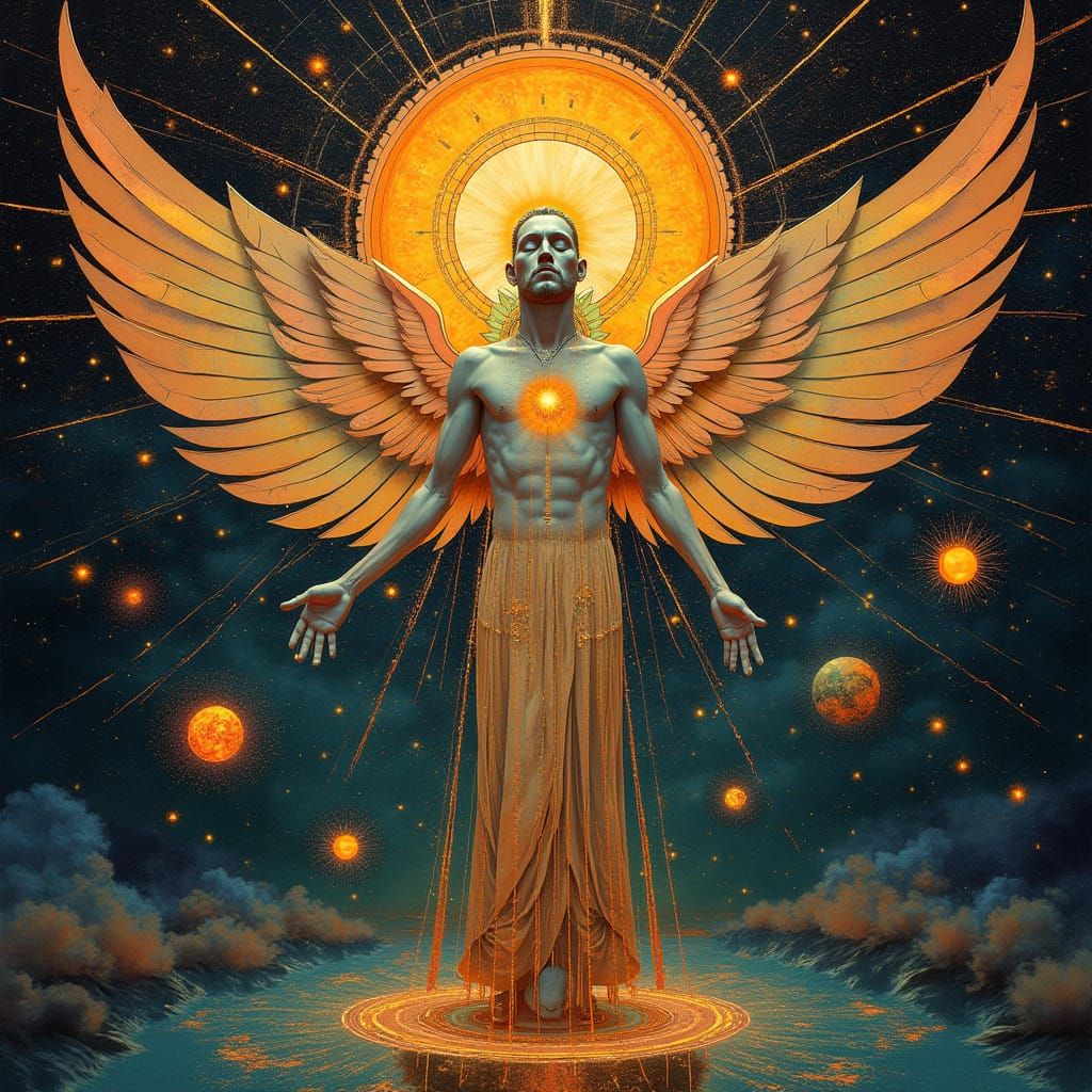 Divine Visionary in Radiant Light